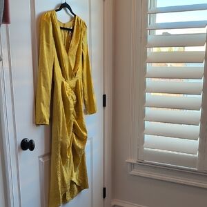 Wayf Golden Floral Long-Sleeve Dress